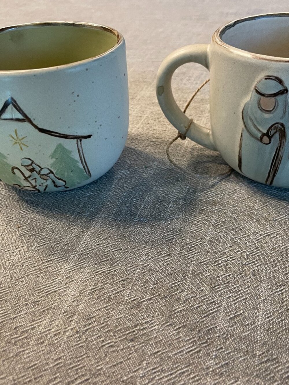 NWT! Mud Pie Set of 2 Ceramic Mugs Child is Born & Oh Holy Night!